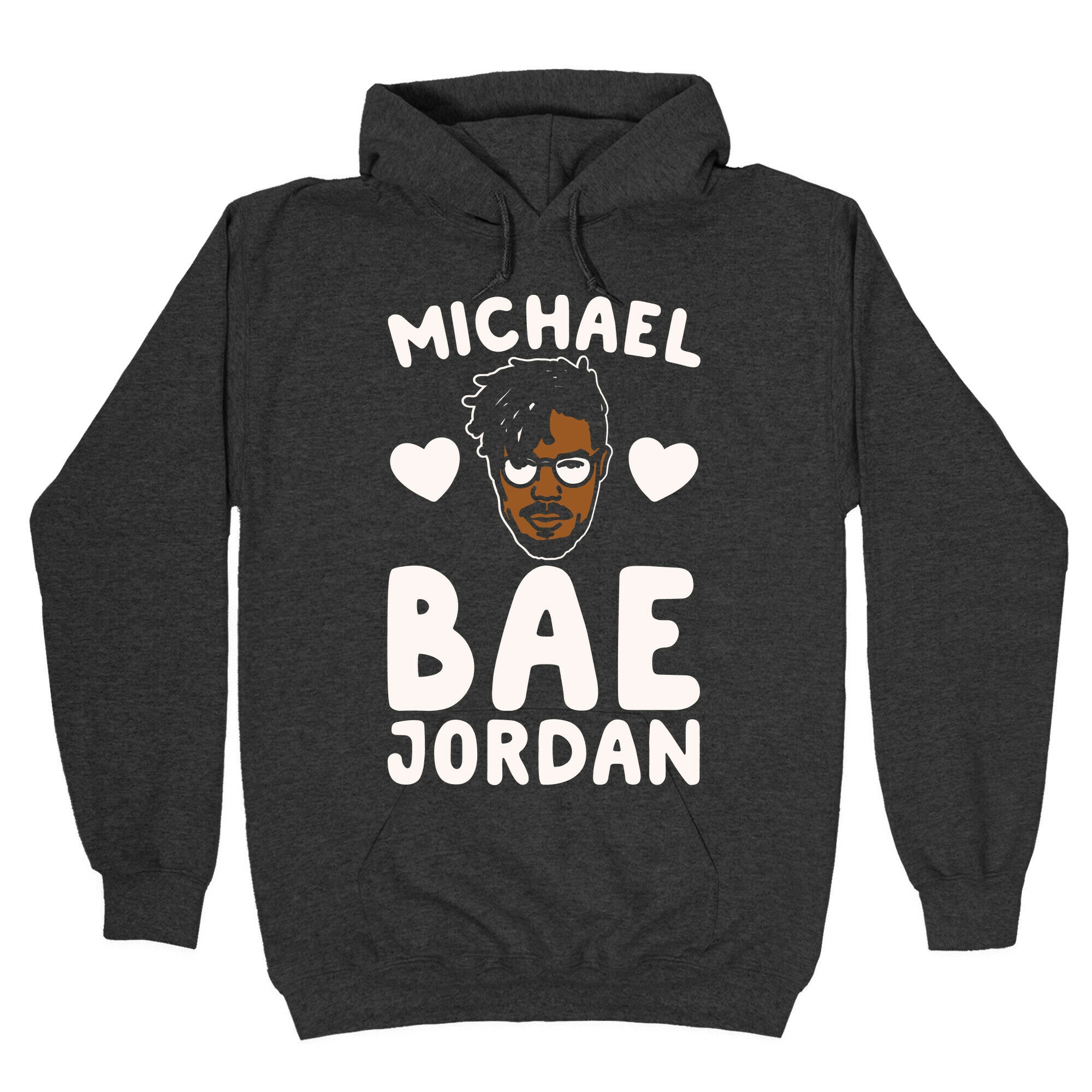 Michael Bae Jordan Parody White Print Hoodie